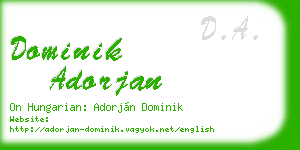 dominik adorjan business card
